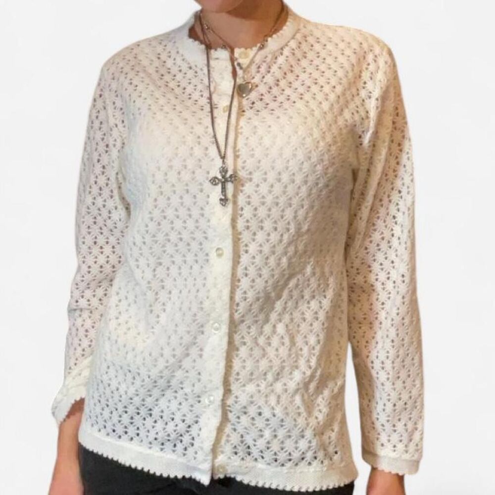 Unbranded Women's White and Cream Cardigan